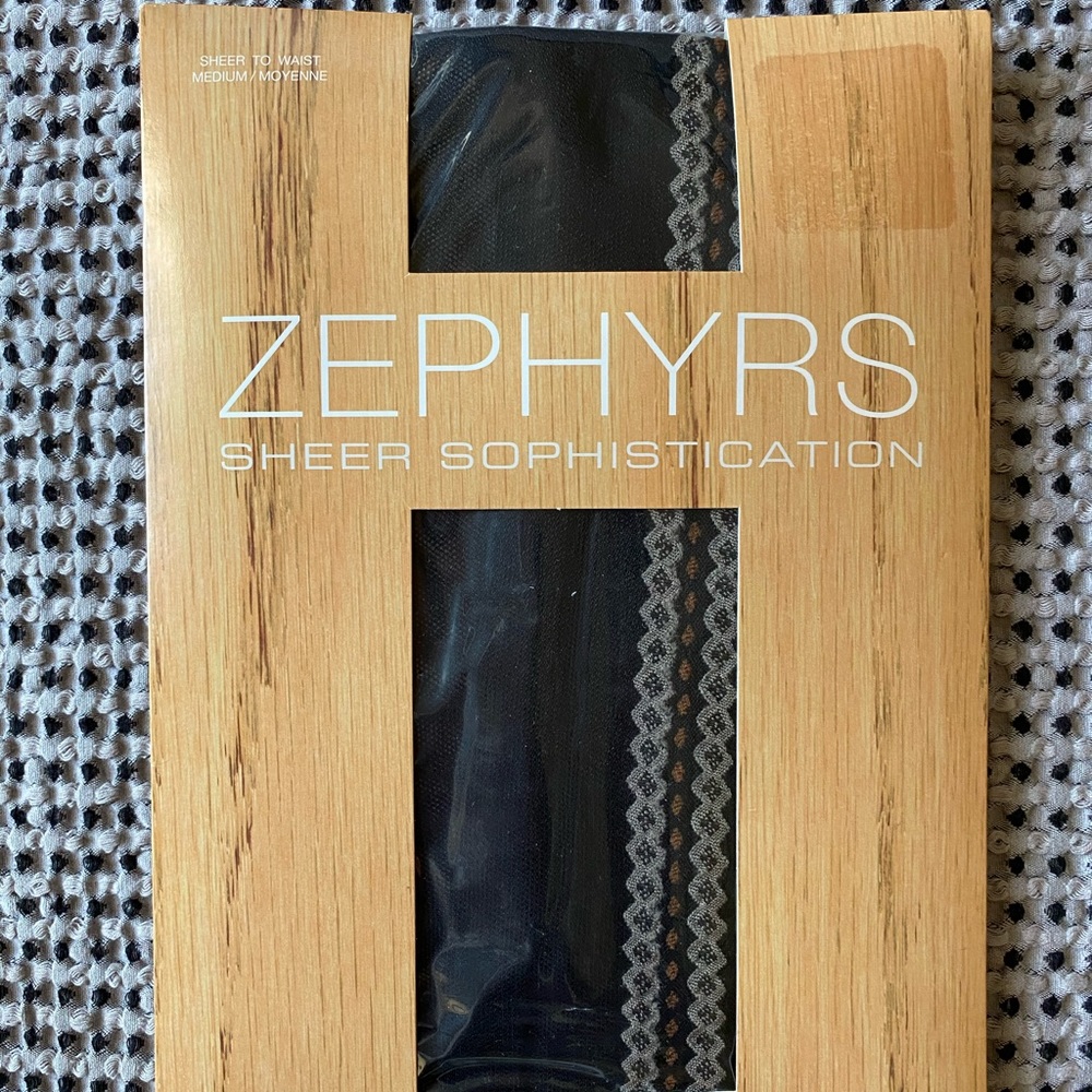 Tights black with intricate back stripe Med Italy